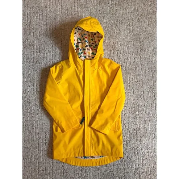 NWOT Cat & Jack Bright Yellow Kids Raincoat - Dinosaur Lining - 5T - Picture 1 of 3